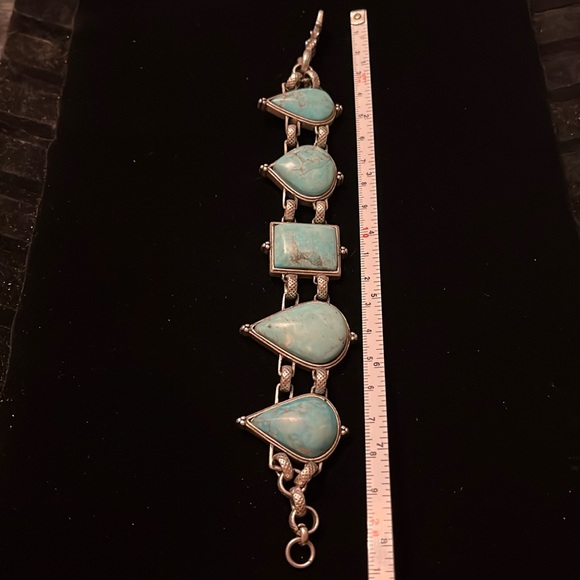 Turquoise & Silver Two Sided Necklace - Picture 6 of 16